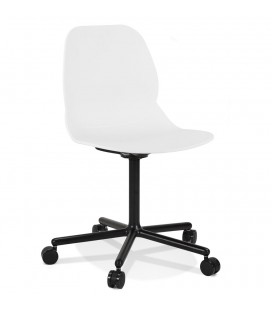 Chaise de bureau MAGELLAN blanche sur roulettes