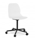 Chaise de bureau moderne MAGELLAN blanche sur roulettes - 