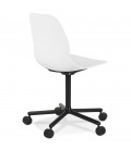 Chaise de bureau moderne MAGELLAN blanche sur roulettes - 