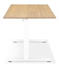 Bureau réglable en hauteur OSMOSE en bois finition naturelle et métal blanc 140x70 cm - 