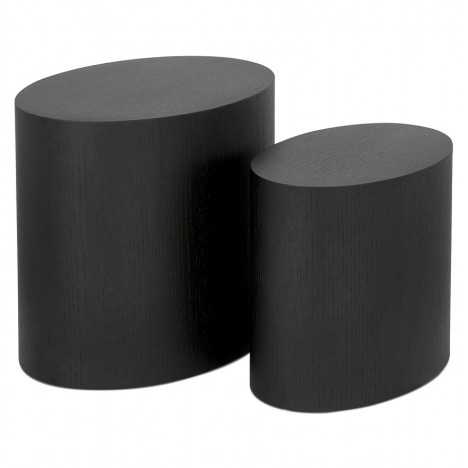 Set de 2 tables d'appoint SOKLE en bois noir - 