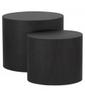 Set de 2 tables d'appoint SOKLE en bois noir - 