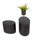 Set de 2 tables d'appoint SOKLE en bois noir - 