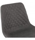 Chaise design TAICHI en microfibre gris foncé et pieds en métal noir - 