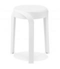 Tabouret bas empilable POMPA en résine synthétique blanc - 