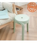 Tabouret bas empilable POMPA en résine synthétique blanc - 