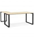 Bureau d'angle design BAKUS en bois finition naturelle et métal noir 160 cm - 