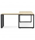 Bureau d'angle design BAKUS en bois finition naturelle et métal noir 160 cm - 