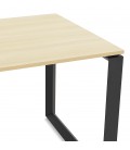 Bureau d'angle design BAKUS en bois finition naturelle et métal noir 160 cm - 