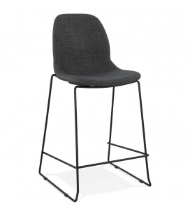 Tabouret snack mi-hauteur EKTOR MINI en tissu gris foncé empilable