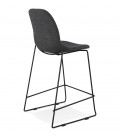 Tabouret snack mi-hauteur EKTOR MINI en tissu gris foncé empilable - 