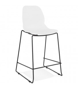 Tabouret snack mi-hauteur BERLIN MINI blanc empilable moderne