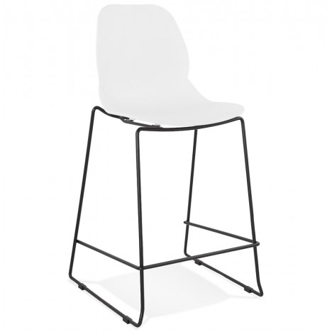 Tabouret snack mi-hauteur BERLIN MINI blanc empilable moderne - 