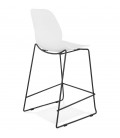 Tabouret snack mi-hauteur BERLIN MINI blanc empilable moderne - 