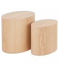 Set de 2 tables d'appoint SOKLE en bois finition naturelle - 