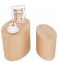 Set de 2 tables d'appoint SOKLE en bois finition naturelle - 