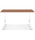 Bureau réglable en hauteur OSMOSE en bois Noyer et métal blanc 140x70 cm - 