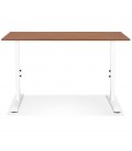 Bureau réglable en hauteur OSMOSE en bois Noyer et métal blanc 140x70 cm - 