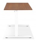 Bureau réglable en hauteur OSMOSE en bois Noyer et métal blanc 140x70 cm - 