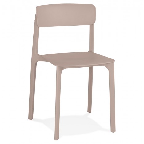 Chaise intérieur ou extérieur TROPICAL en résine synthétique beige - 