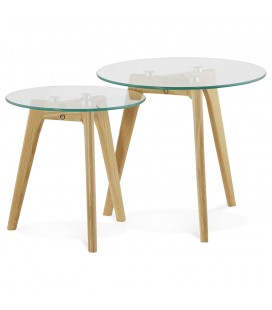 Tables basses gigognes rondes en verre LOVYOU 