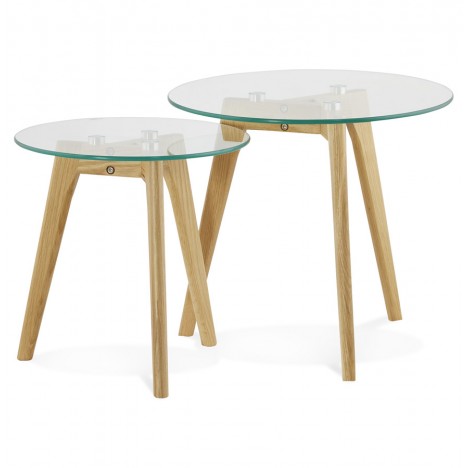 Tables gigognes ronde LOVYOU en verre - 