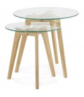 Tables gigognes ronde LOVYOU en verre - 