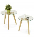 Tables gigognes ronde LOVYOU en verre - 