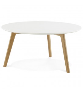 Table basse de salon ronde KOFY style scandinave