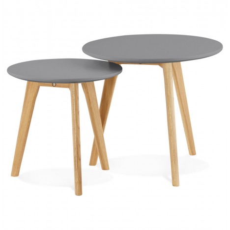 Tables gigognes ronde GABY grises foncées - 