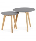 Tables gigognes ronde GABY grises foncées - 