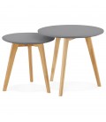 Tables gigognes ronde GABY grises foncées - 