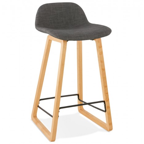 Tabouret snack mi-hauteur scandinave BALTIK MINI en tissu gris - 