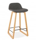 Tabouret snack mi-hauteur scandinave BALTIK MINI en tissu gris - 