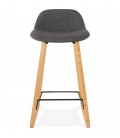 Tabouret snack mi-hauteur scandinave BALTIK MINI en tissu gris - 