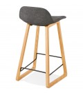 Tabouret snack mi-hauteur scandinave BALTIK MINI en tissu gris - 