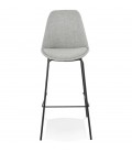 Tabouret de bar ALOE en tissu gris avec pied en métal - 