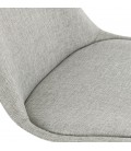 Tabouret de bar ALOE en tissu gris avec pied en métal - 