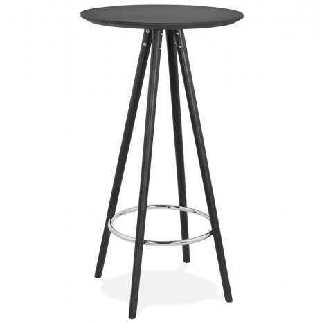 Table haute ou Mange-debout rond GALA design en bois noir - 