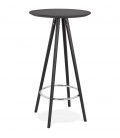 Table haute ou Mange-debout rond GALA design en bois noir - 