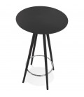 Table haute ou Mange-debout rond GALA design en bois noir - 