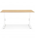 Bureau réglable en hauteur OSMOSE en bois finition naturelle et métal blanc 160x80 cm - 