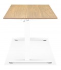 Bureau réglable en hauteur OSMOSE en bois finition naturelle et métal blanc 160x80 cm - 