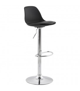 Tabouret réglable PRINCES noir avec haut dossier confortable