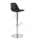 Tabouret réglable PRINCES noir avec haut dossier confortable - 