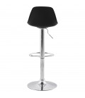 Tabouret réglable PRINCES noir avec haut dossier confortable - 