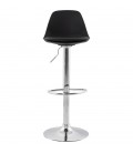 Tabouret réglable PRINCES noir avec haut dossier confortable - 