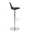 Tabouret réglable PRINCES noir avec haut dossier confortable - 