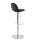 Tabouret réglable PRINCES noir avec haut dossier confortable - 