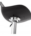 Tabouret réglable PRINCES noir avec haut dossier confortable - 